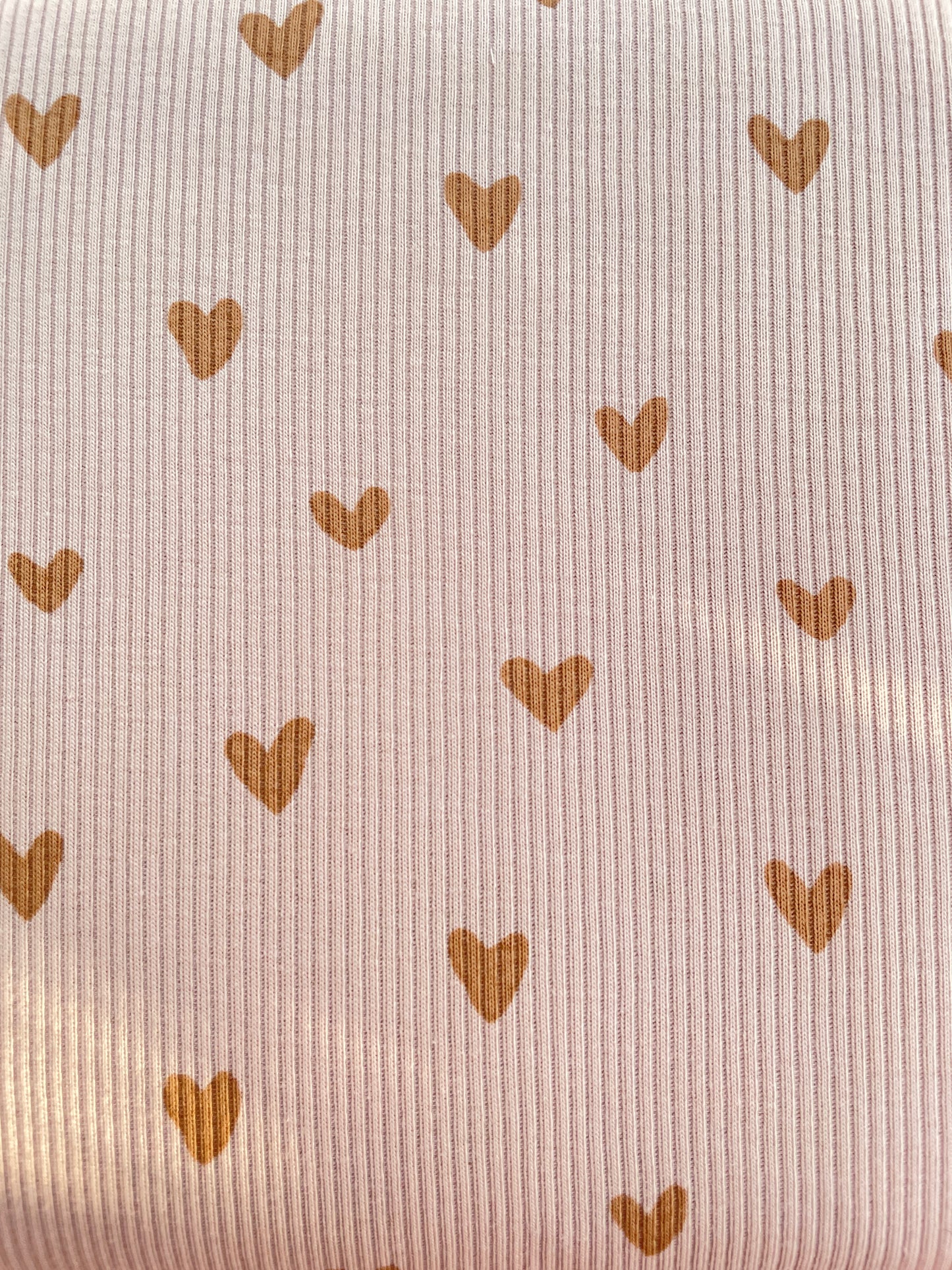 Ribbad Jersey hjärtan Nude pink