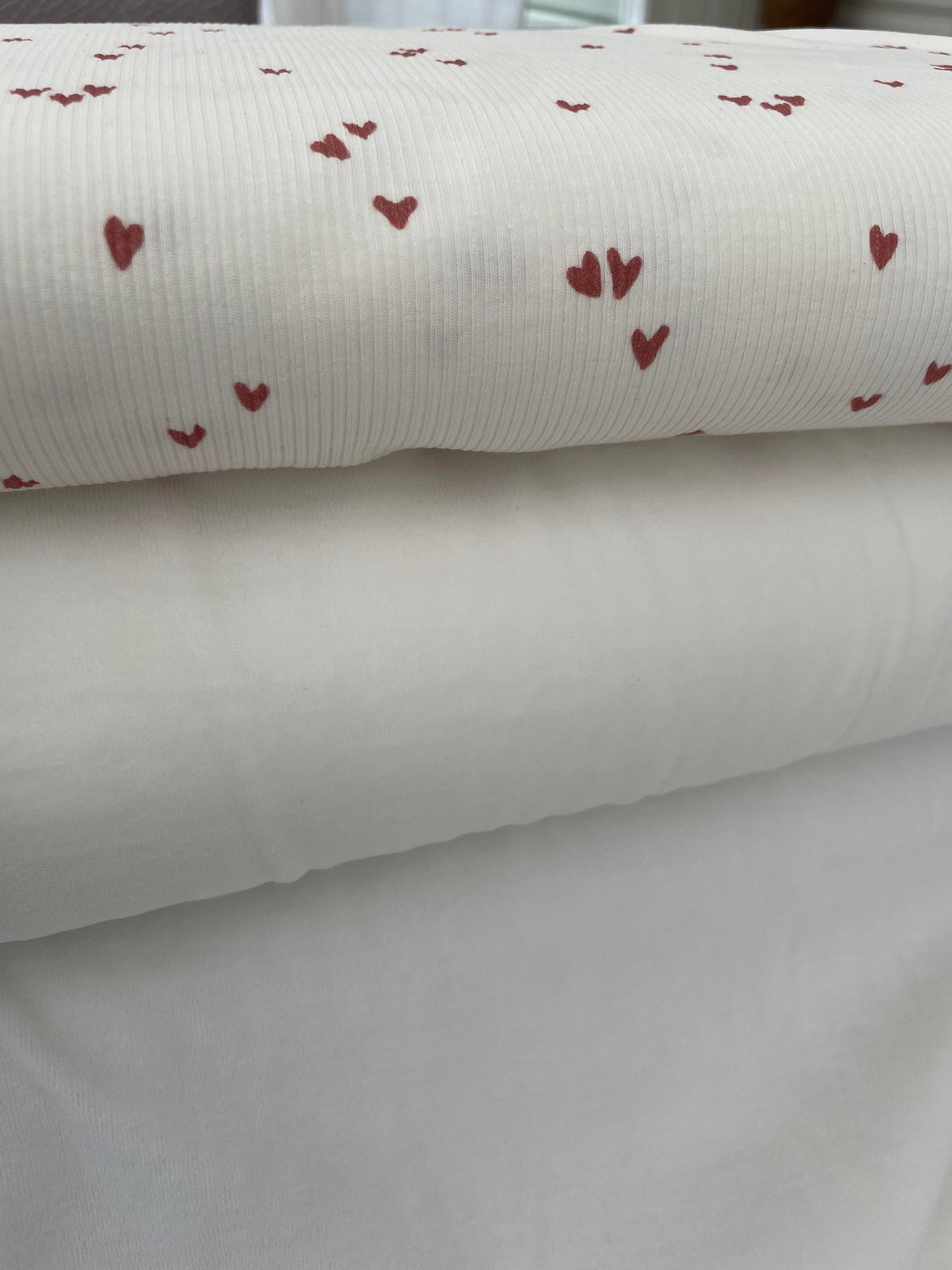 Rib Jersey med hjärtan Clay pink