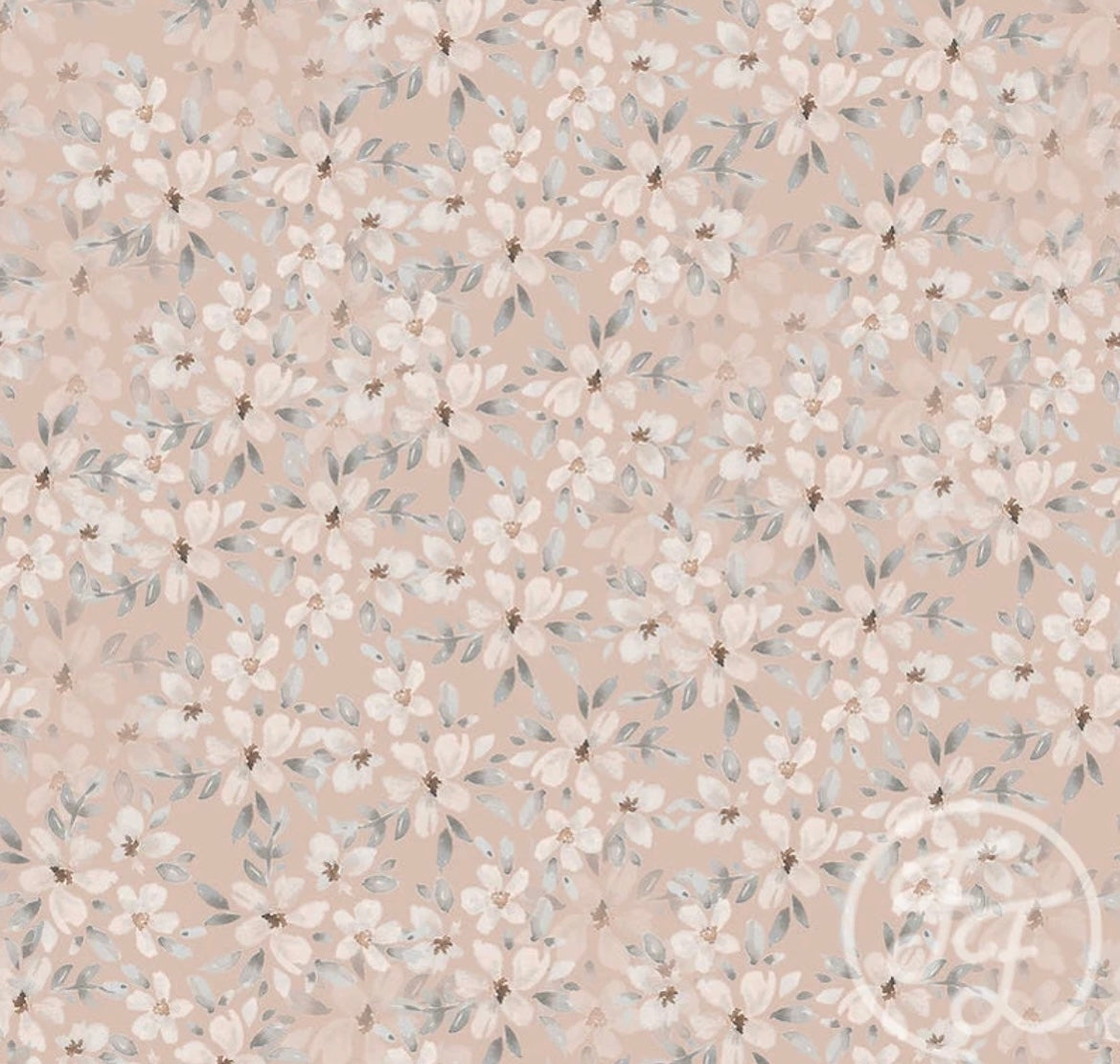 Trikåtyg Aquarell flowers