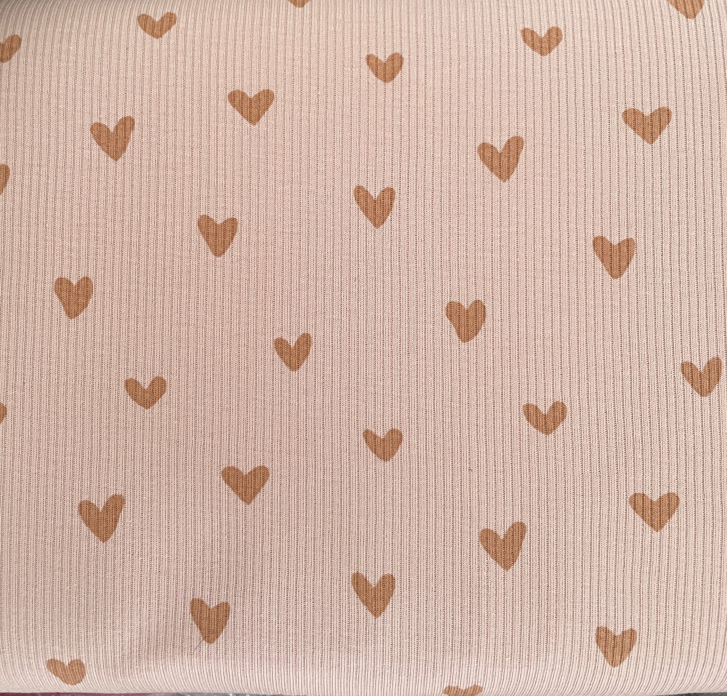 Ribbad Jersey hjärtan Nude pink