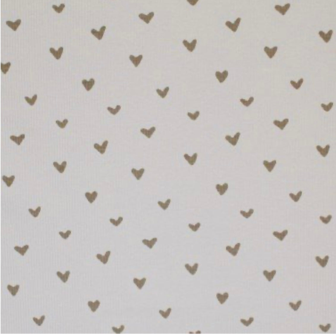 Ribbad Jersey Hjärtan, Light Beige