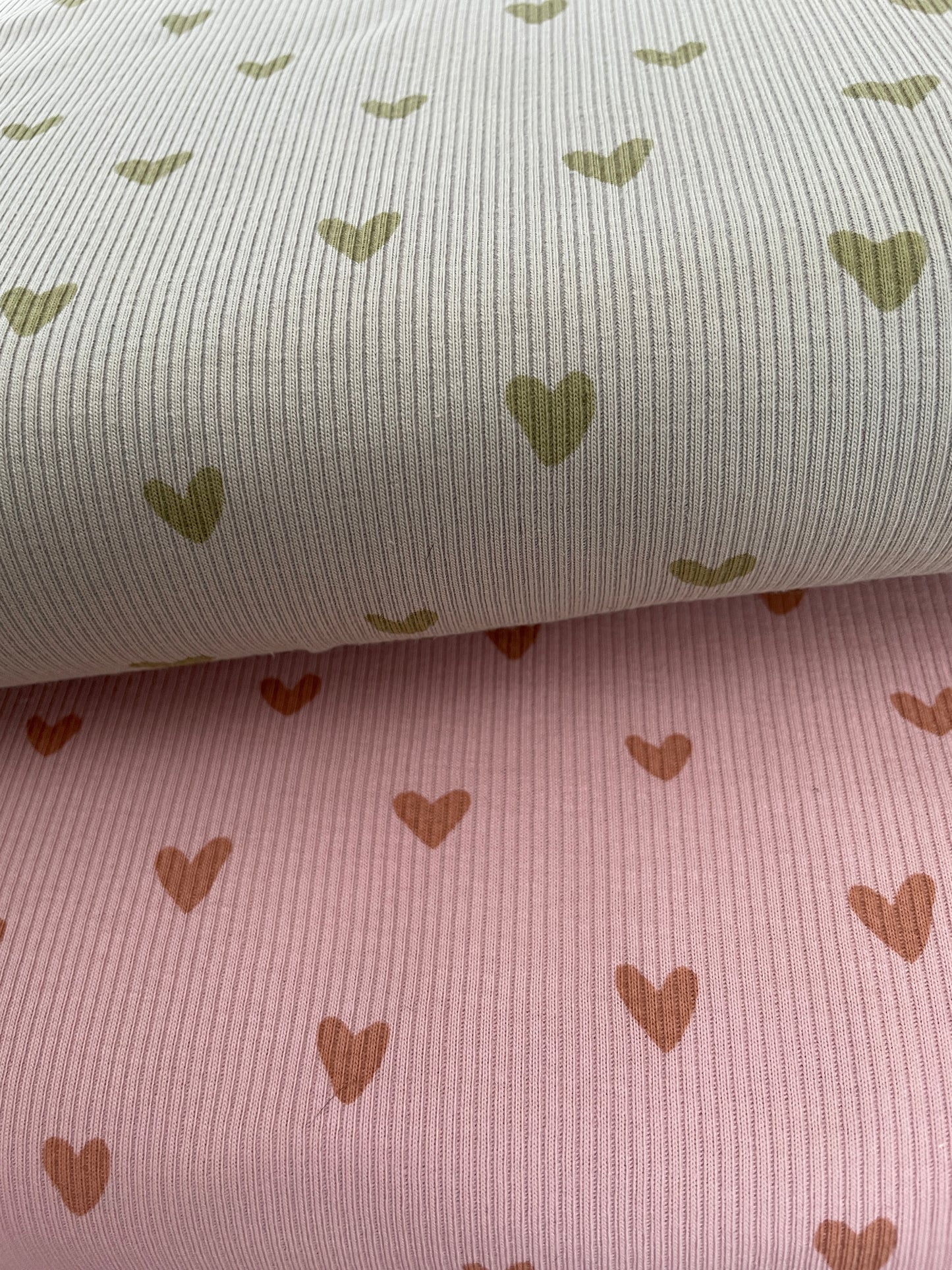 Ribbad Jersey hjärtan Nude pink