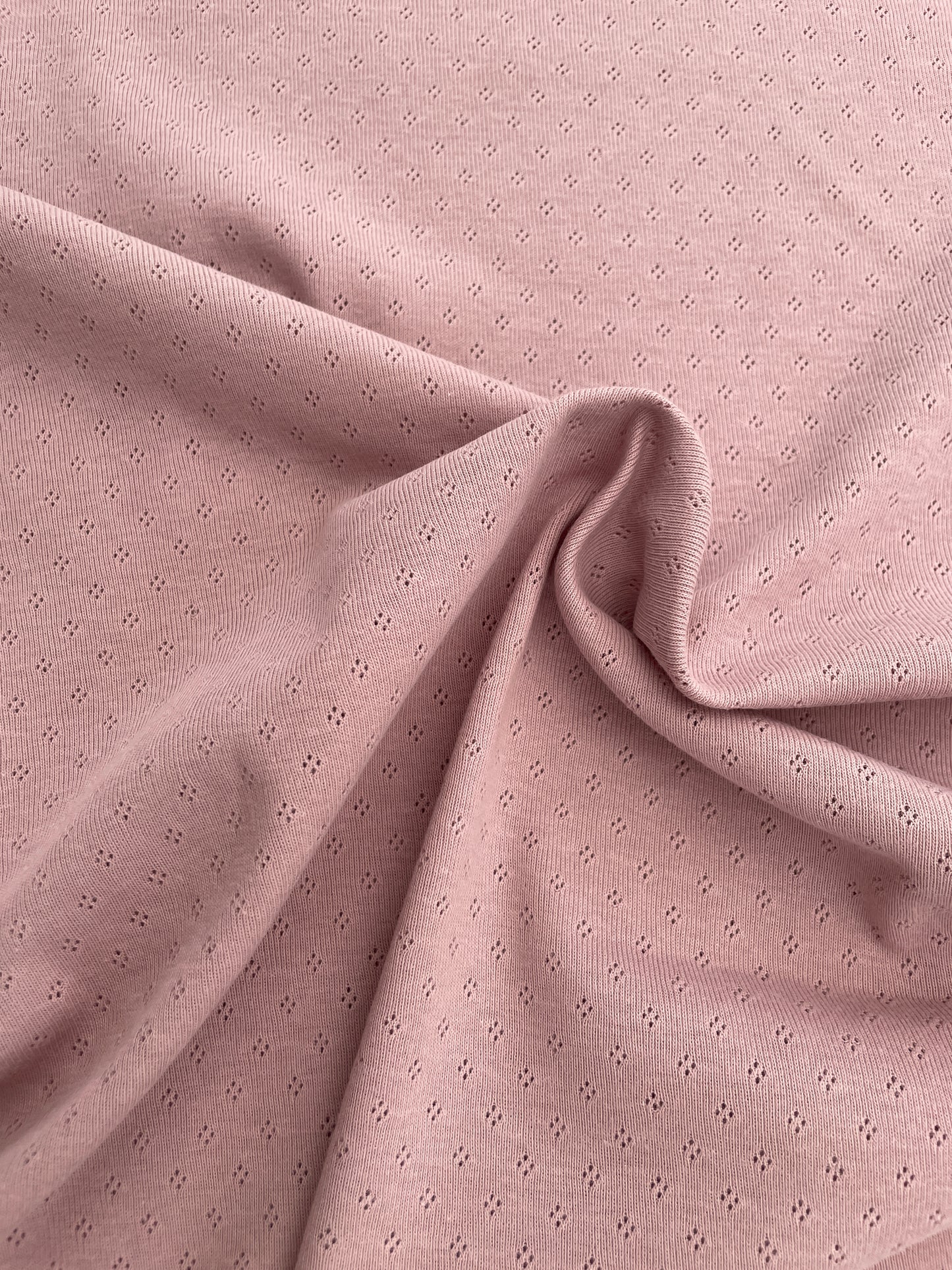 Pointelle bomull jersey Old Pink