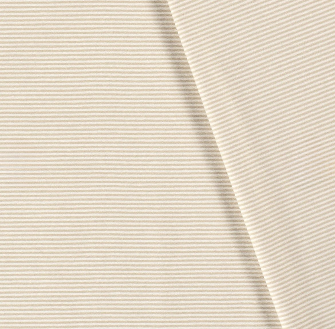 Randig jersey, stickade ränder, beige
