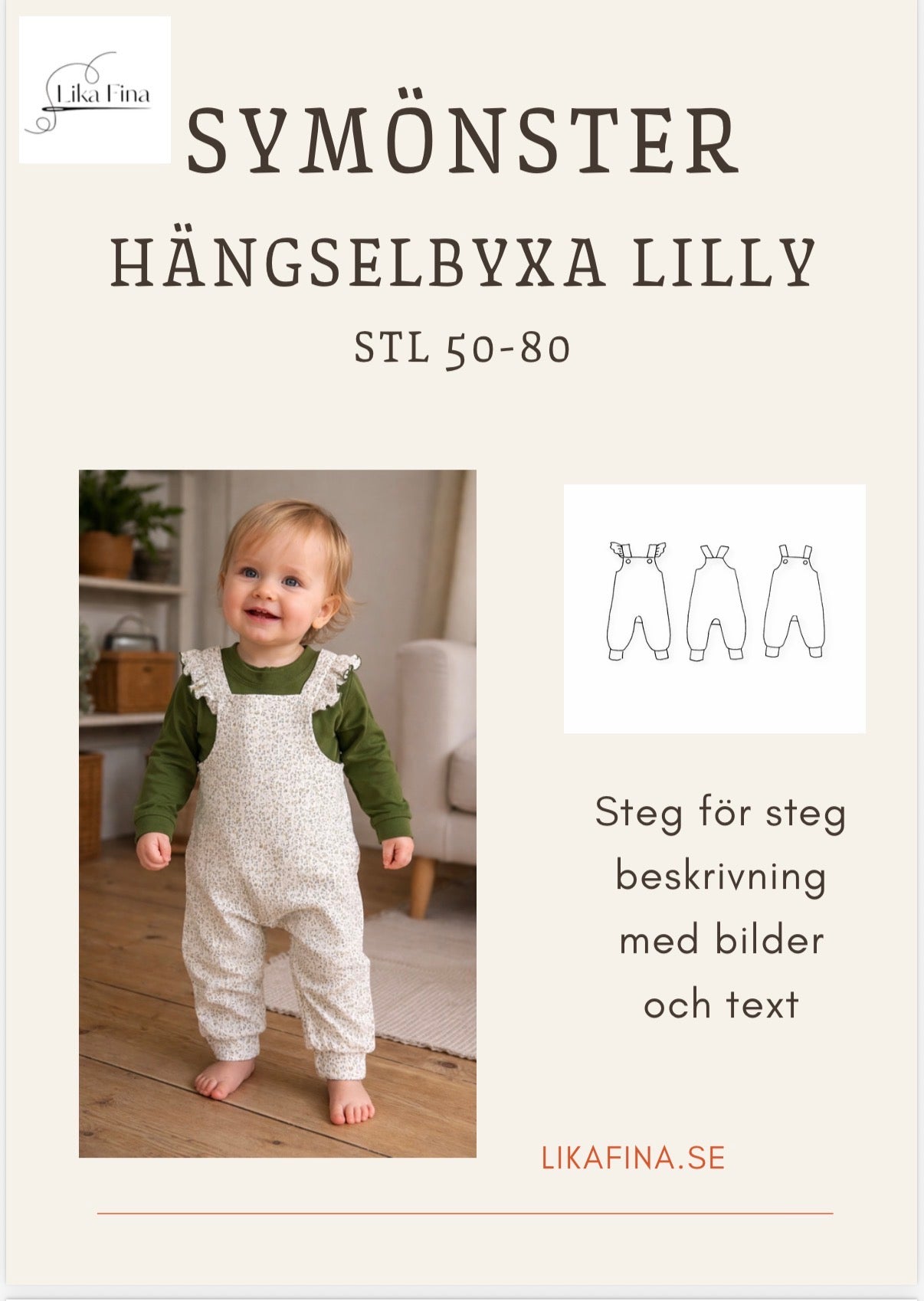 Symönster - Hängselbyxan Lilly Stl 50-80
