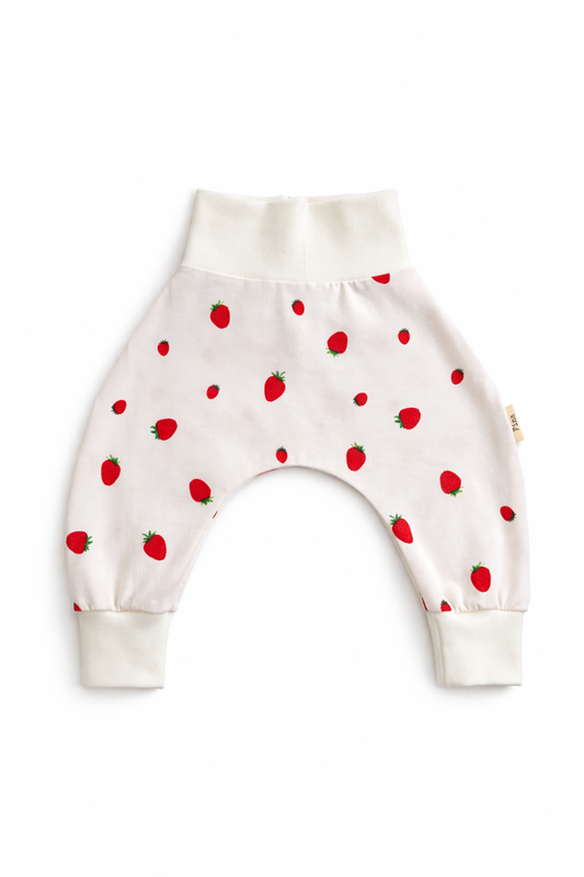 Baggypants i jordgubbetyg Stl 62/68