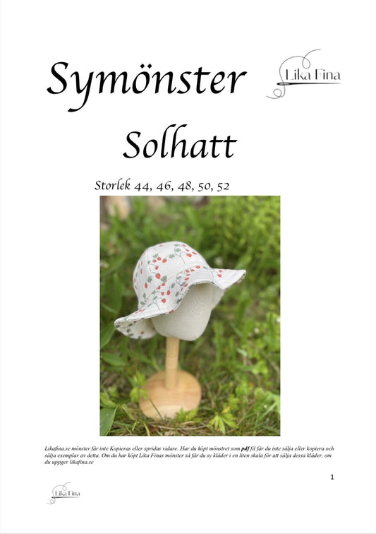 Symönster Solhatt Stl 46, 48, 50, 52