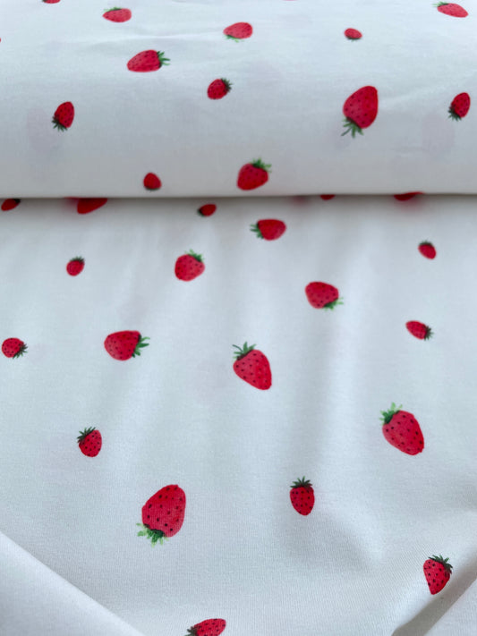 Trikåtyg jordgubbar