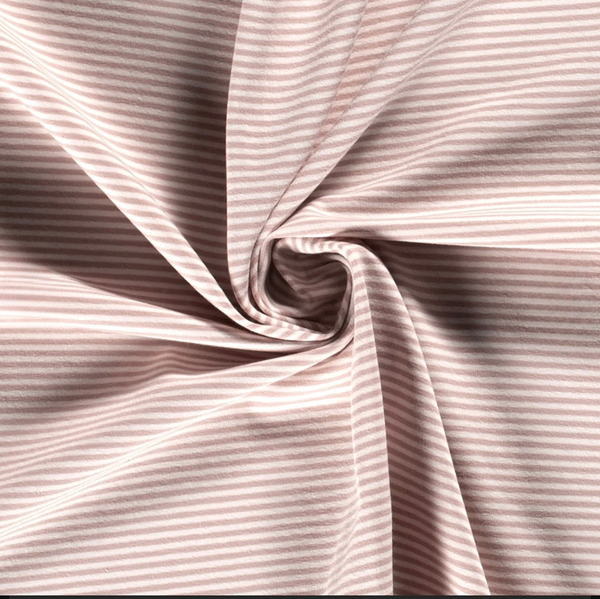 Randig Jersey, stickade ränder, light mauve