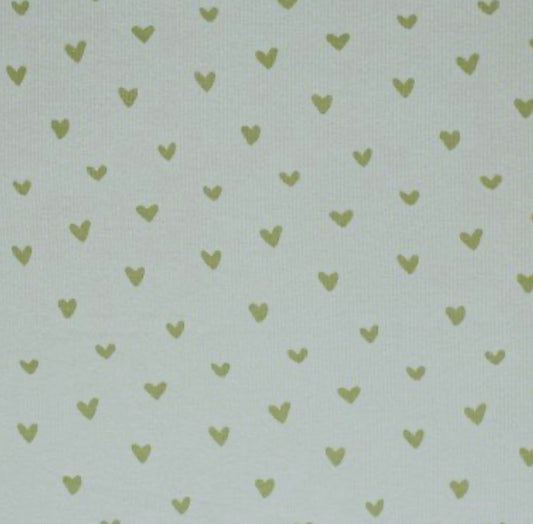 Ribbad Jersey hjärtan Dusty green
