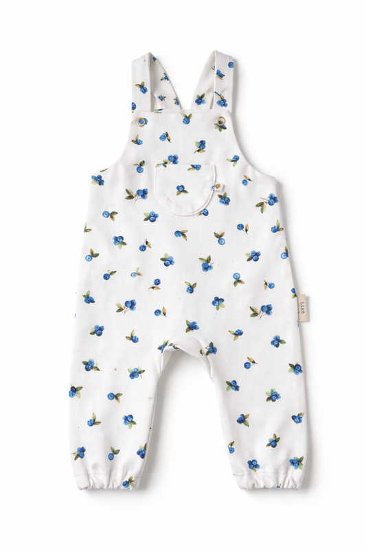 Hängselbyxa i blåbärstyg