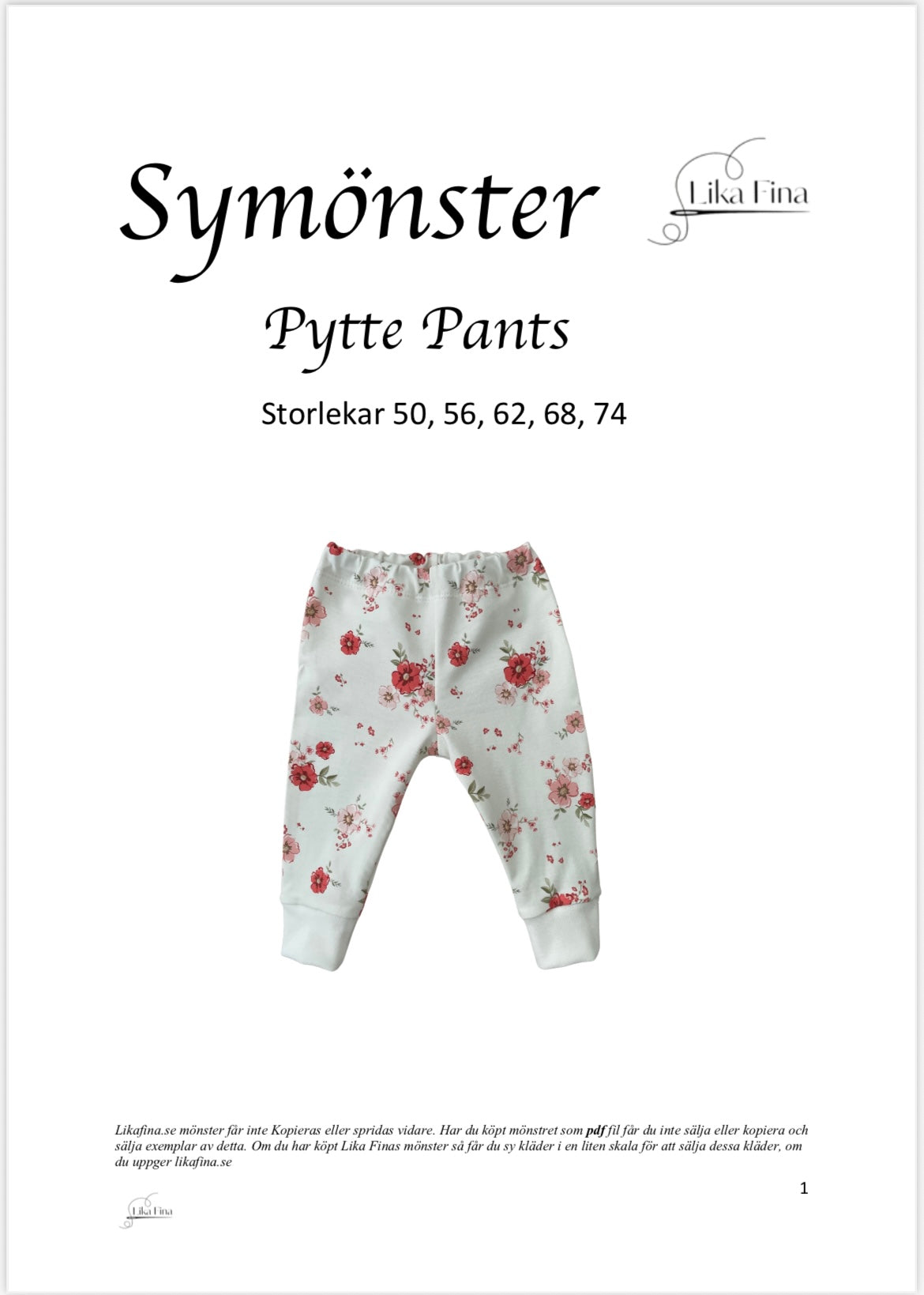 Symönster Pytte Pants Stl 50, 56, 62, 68, 74