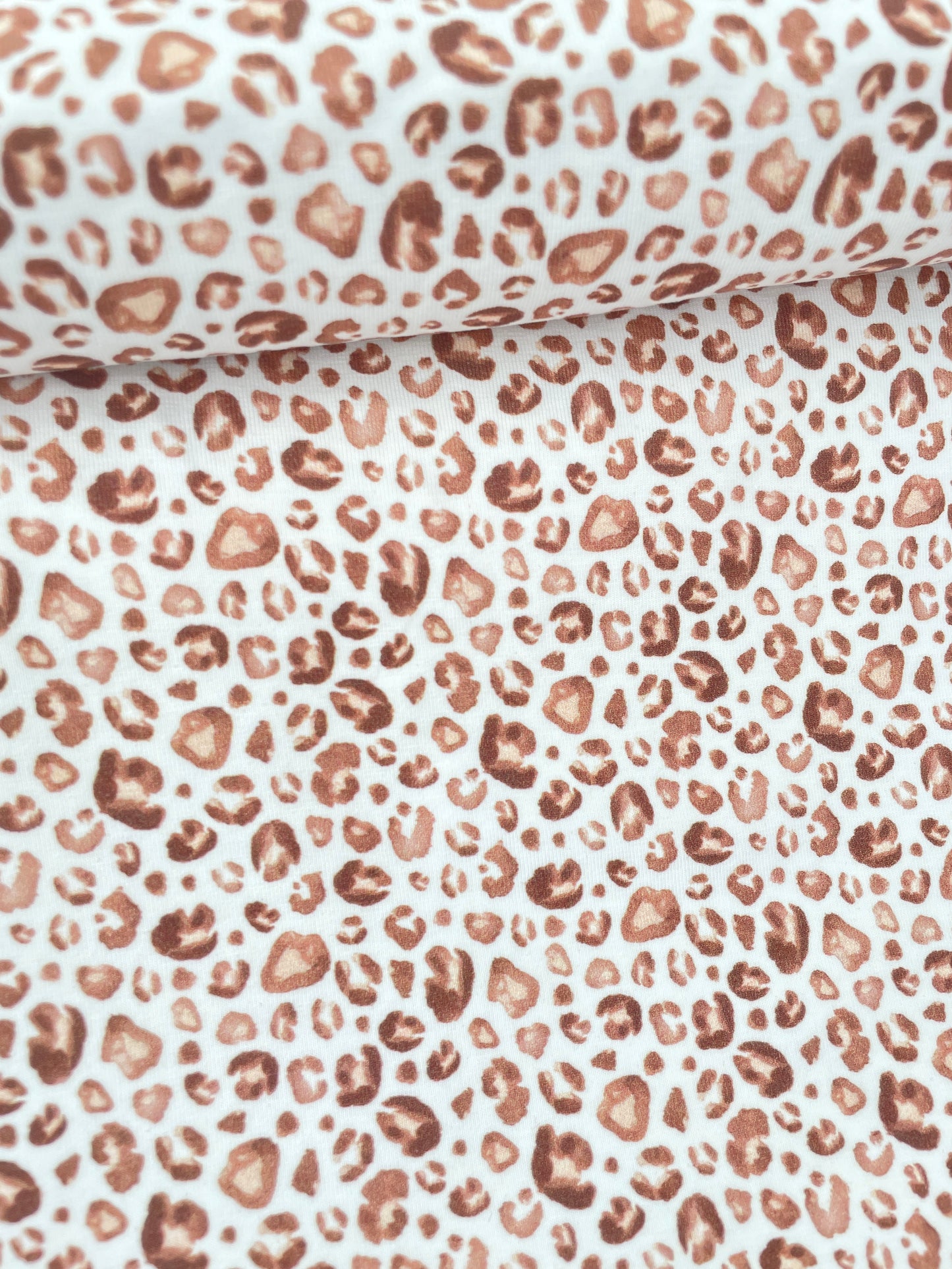 Trikåtyg Leopard Light beige