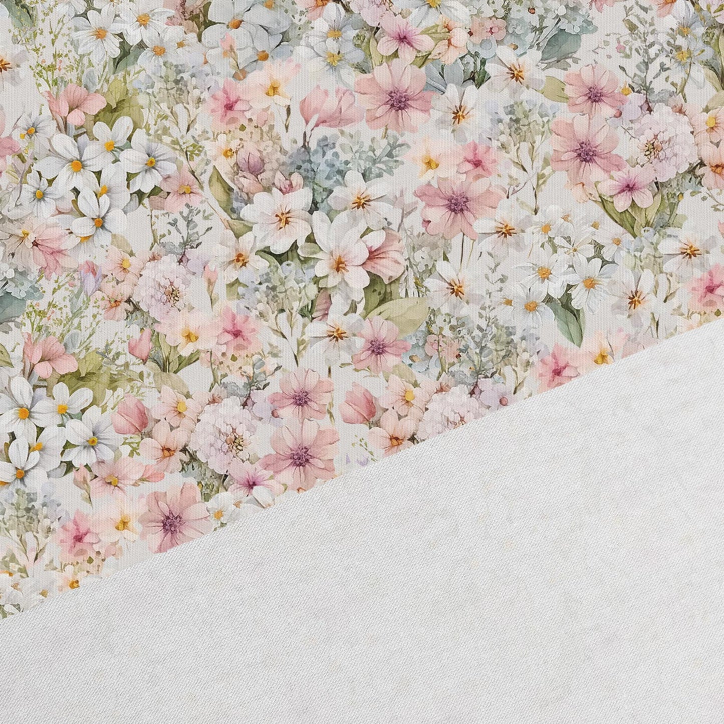 Trikåtyg sommarblommor