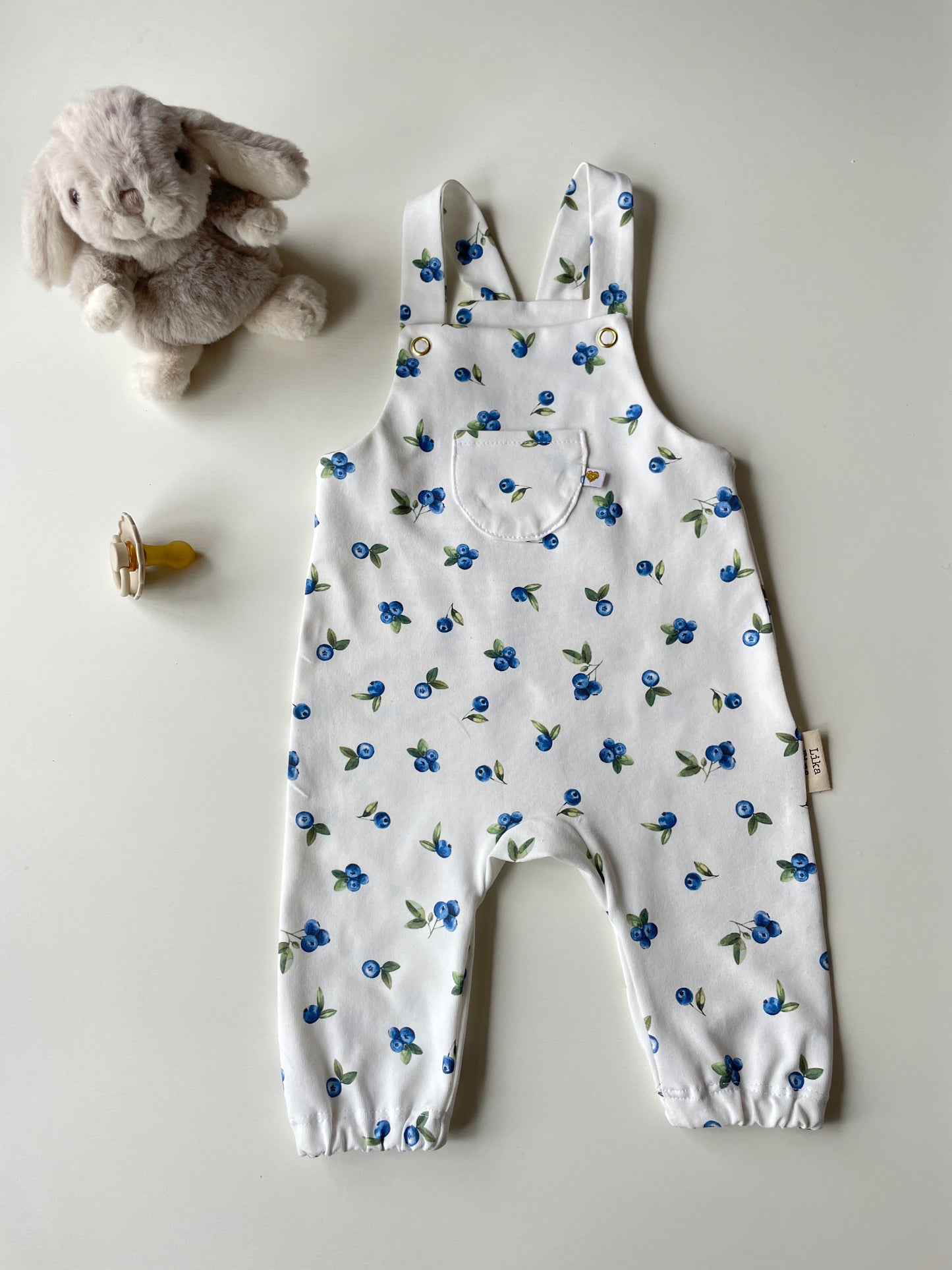 Hängselbyxa i blåbärstyg