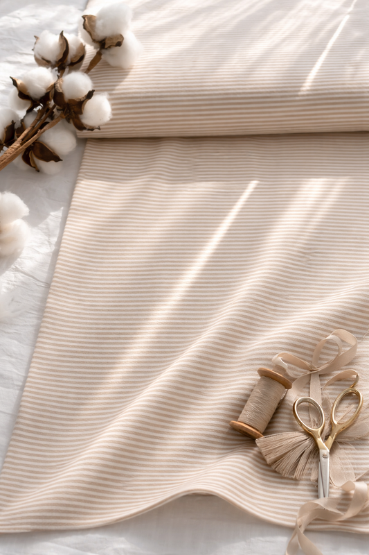 Randig jersey, beige