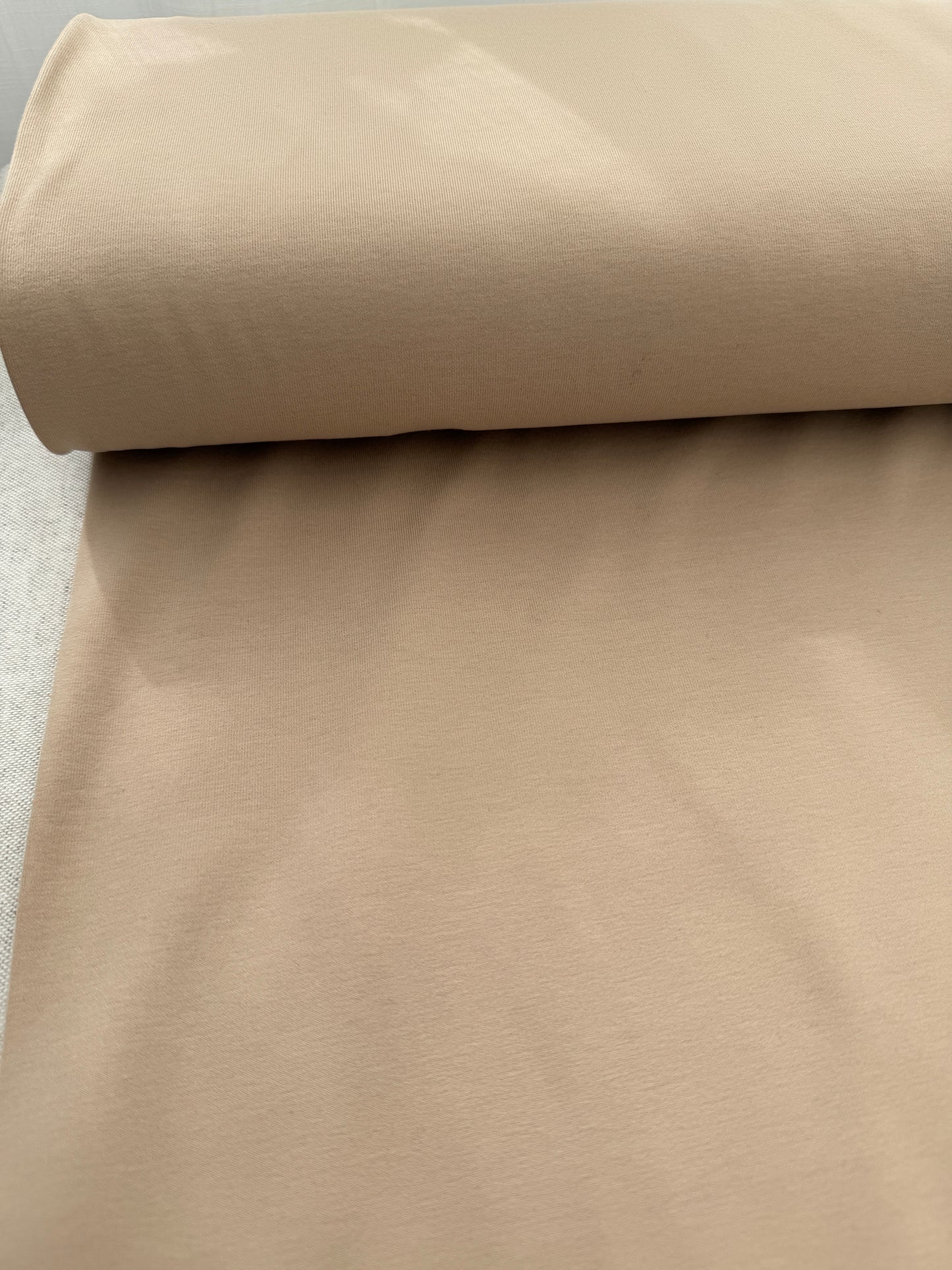 Trikåtyg Dark Beige, ekologisk bomull