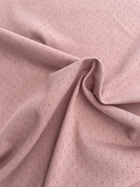 Pointelle bomull jersey Old Pink