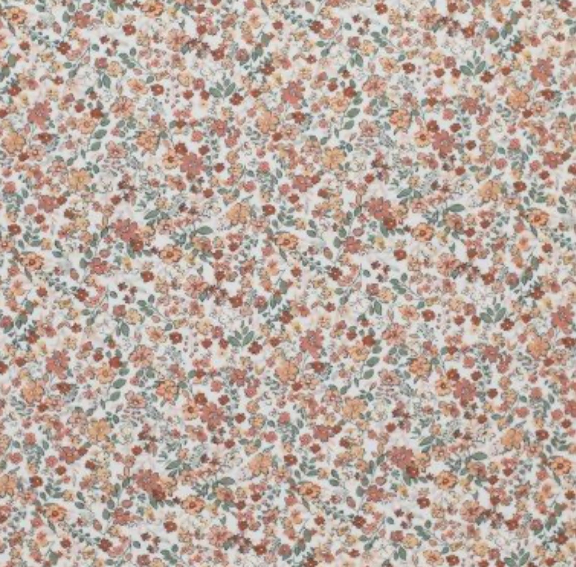 Trikåtyg blommig, clay pink