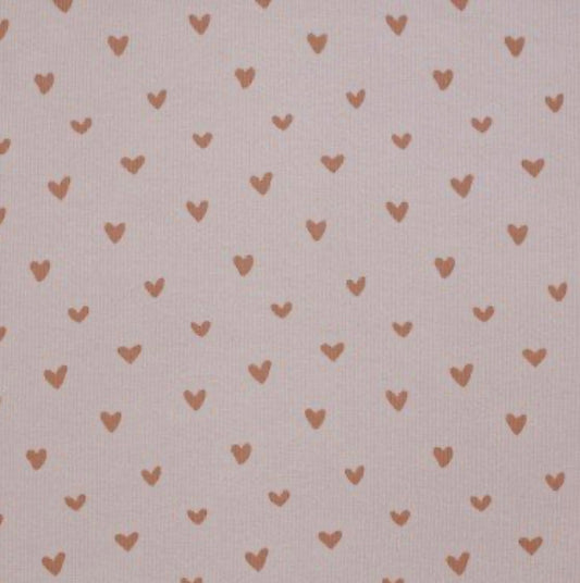 Ribbad Jersey hjärtan Nude pink