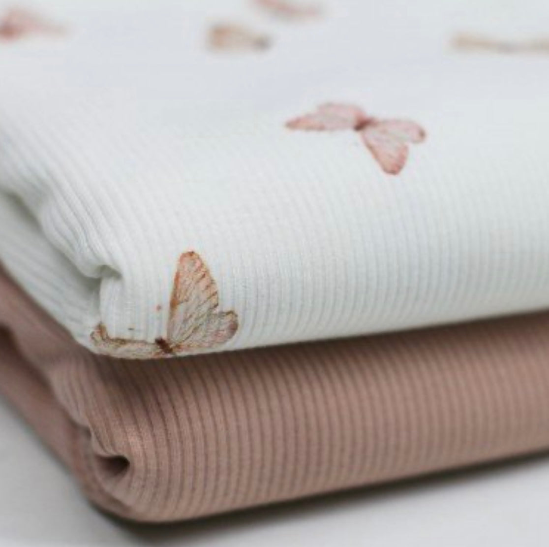 Rib knit Jersey Fjärilar