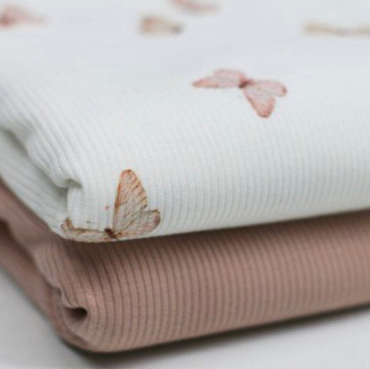 Rib knit Jersey Fjärilar