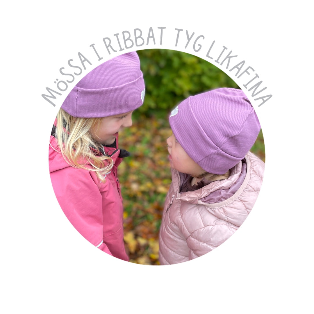 Symönster Mössa i ribbat tyg Stl 36-56