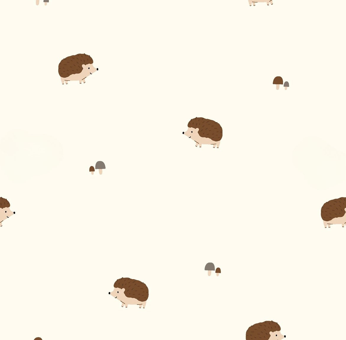 Trikåtyg igelkottar off white