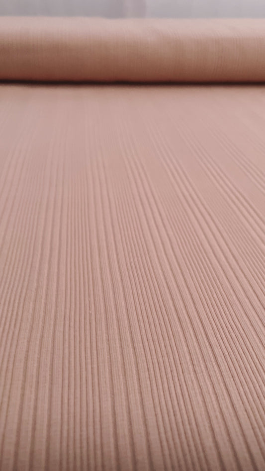 Ribbad Jersey oregelbunden Nude pink