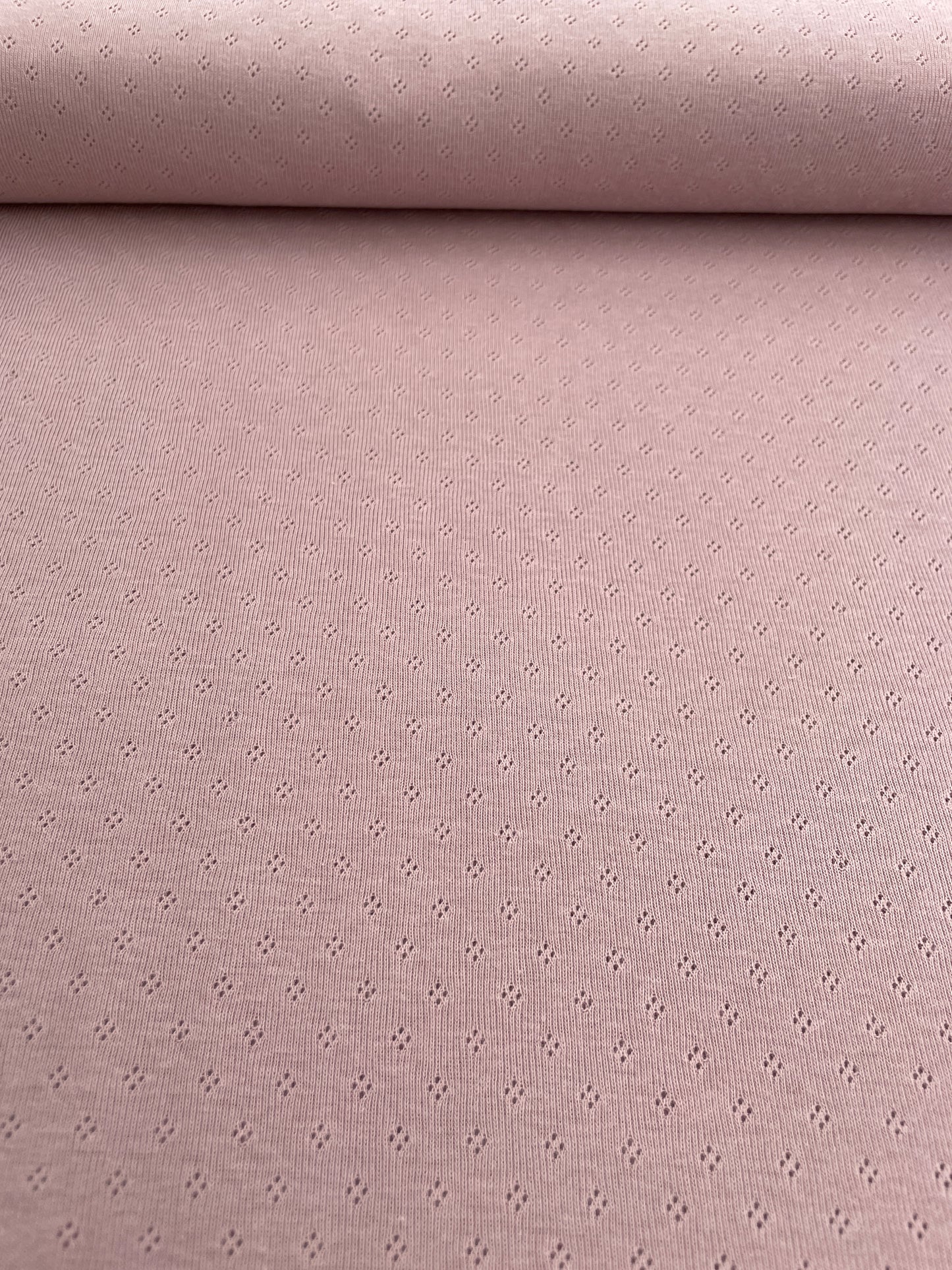 Pointelle bomull jersey Old Pink